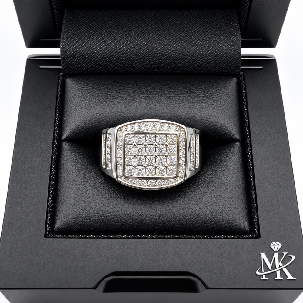 925 Sterling Silver 1.84CTW MOISSANITE Men’s Ring Size 12